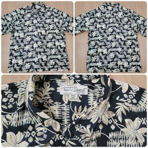 Tori Richard Hawaiian Shirt 2XL Black Floral Aloha Camp Pocket Party XXL Men